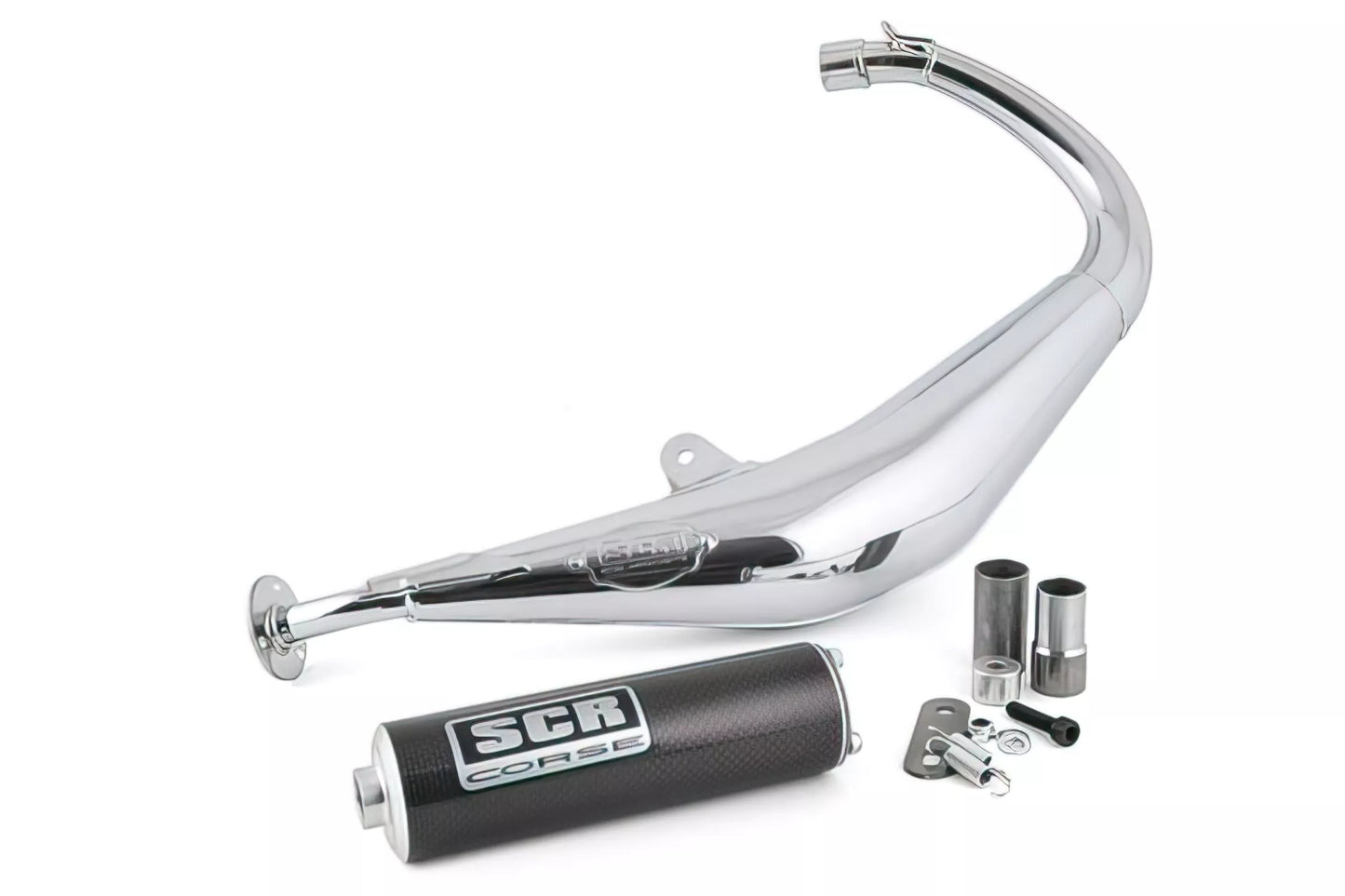 SCR Corse SM Chrome 50cc Carbon Avgassystem AM6