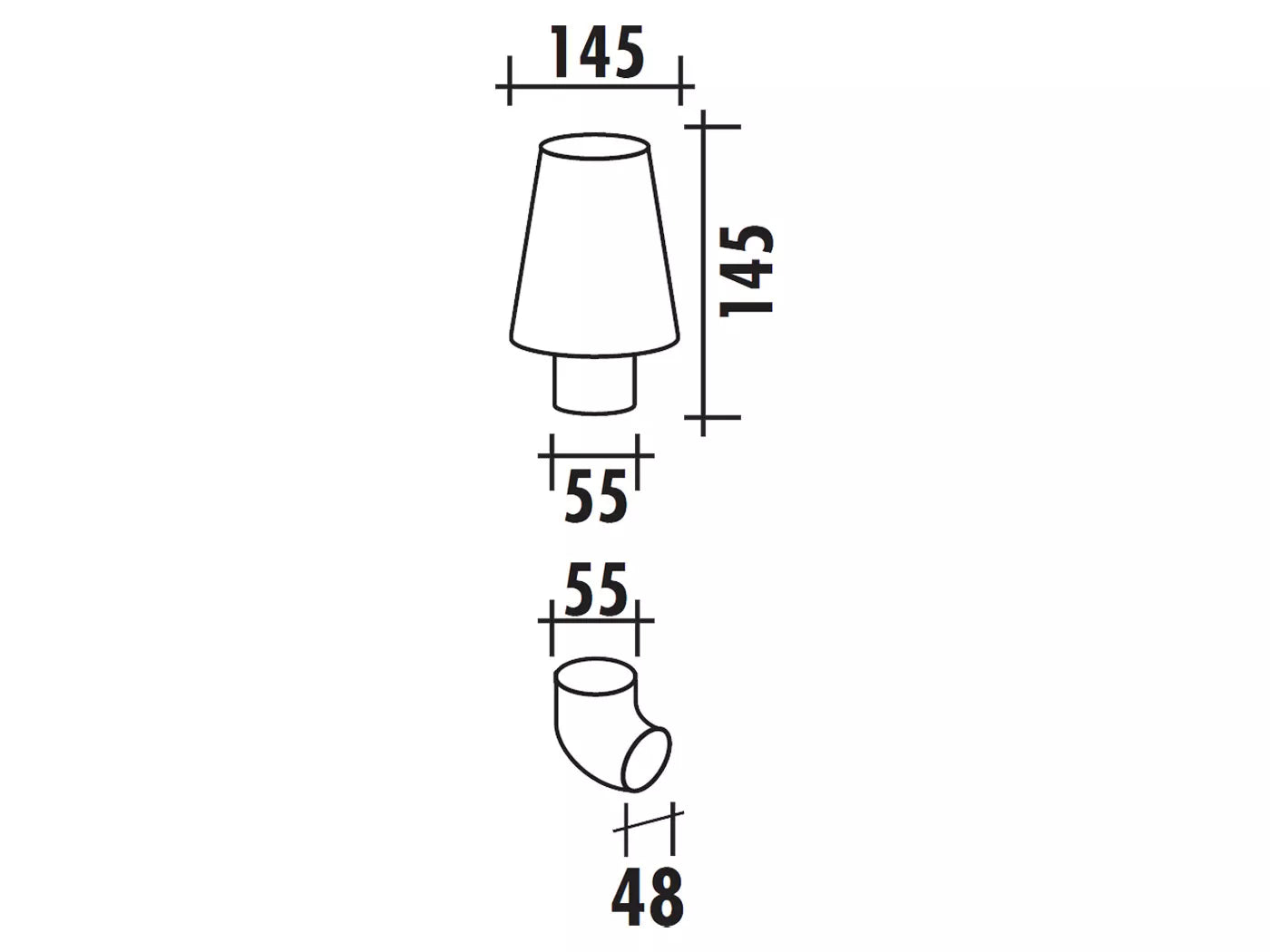 Polini Evolution Luftfilter Koniskt 90° 48mm PWK
